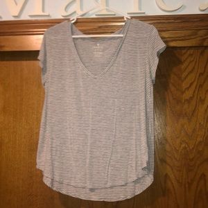 Grey and white striped soft and sexy tee